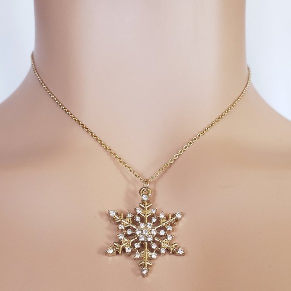 Snowflakes Gold Necklace - Picture 1 of 1